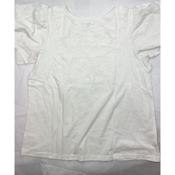 LOFT Women Crochet Yoke Flutter Sleeve Top M - Picture 16 of 16